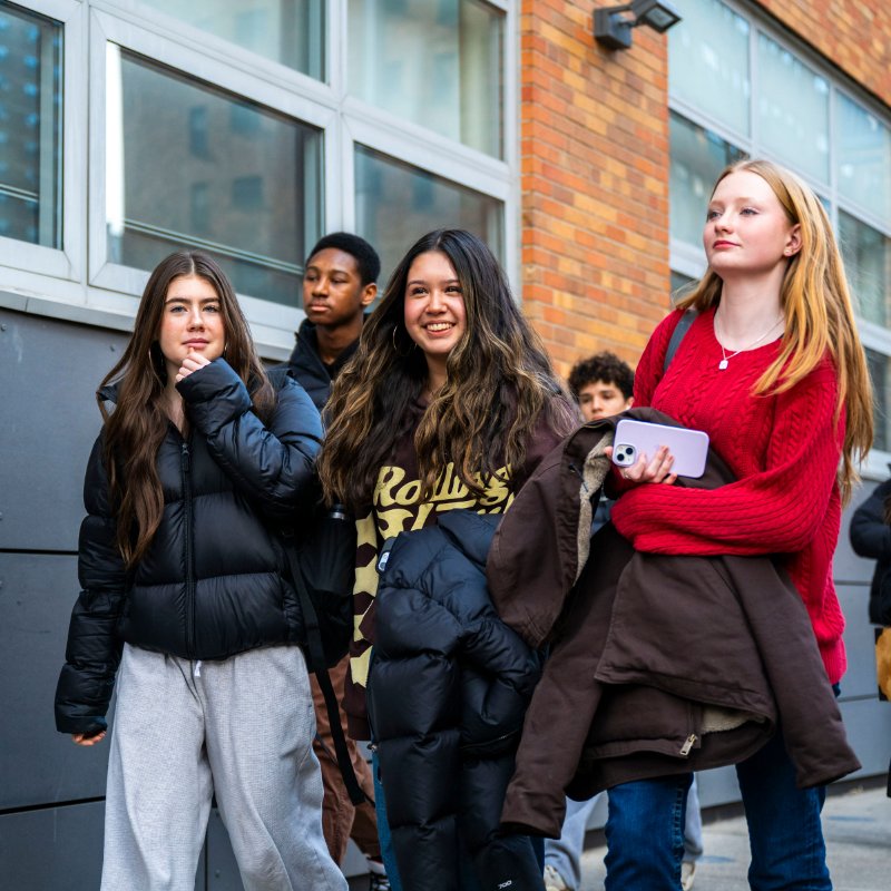 A group of Upper School students at Churchill School in New York City.